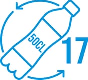 Number of 50 cl plastic bottles used to produce this recycled polyester product.